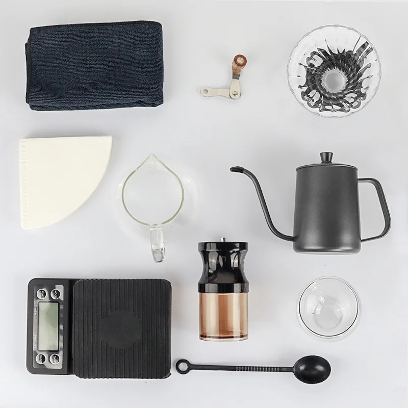 Outdoor travel drip coffee set gifts set with manual coffee grinder Pour Over Manual Drip Coffee Kit