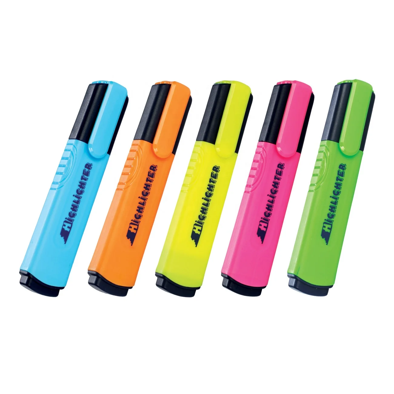 5.0mm Writing Medium Modern Style Oblique Brush Tip Office School Unique Markers Highlighter FO-HL06 With 5 Colors