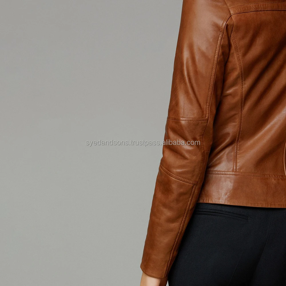 Syed & Sons Industries New Women Fashion Leather Jacket Motorcycle Bomber Biker Stylish Outerwear Zipper up Closure Jacket