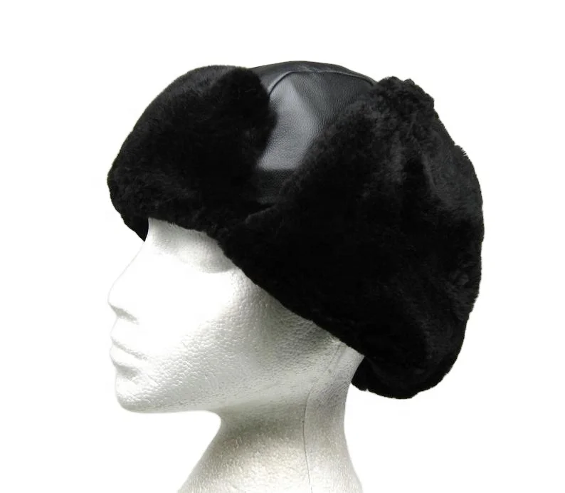
New Real Beaver Fur Genuine Leather Men Trapper Fur Hat Aviator Real Fur Inner Hat 