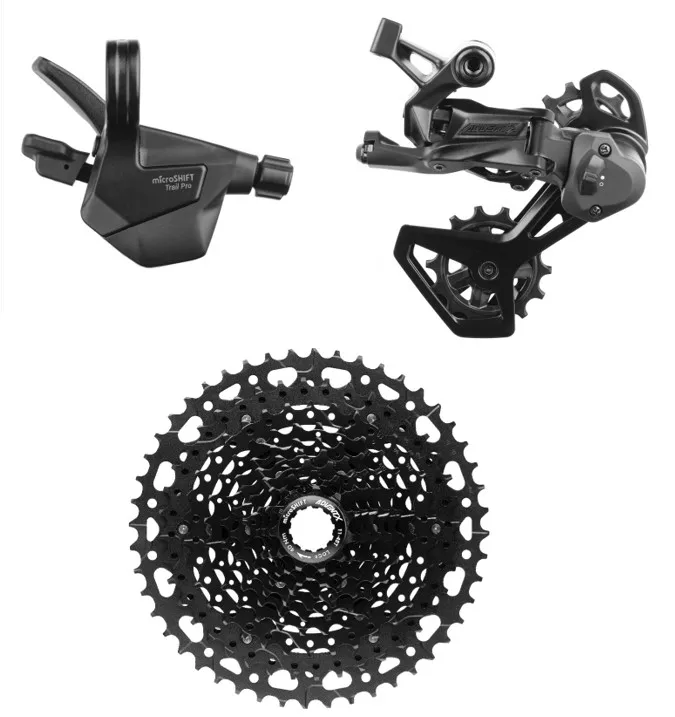 microSHIFT Advent X MTB groupset, 1x10 speed, 48T Alloy cassette, Steel derailleur cage
