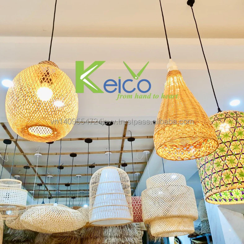 Вьетнамский ротанговый абажур для гостиной потолочный светильник бамбуковый из ротанга подвесной настольная лампа