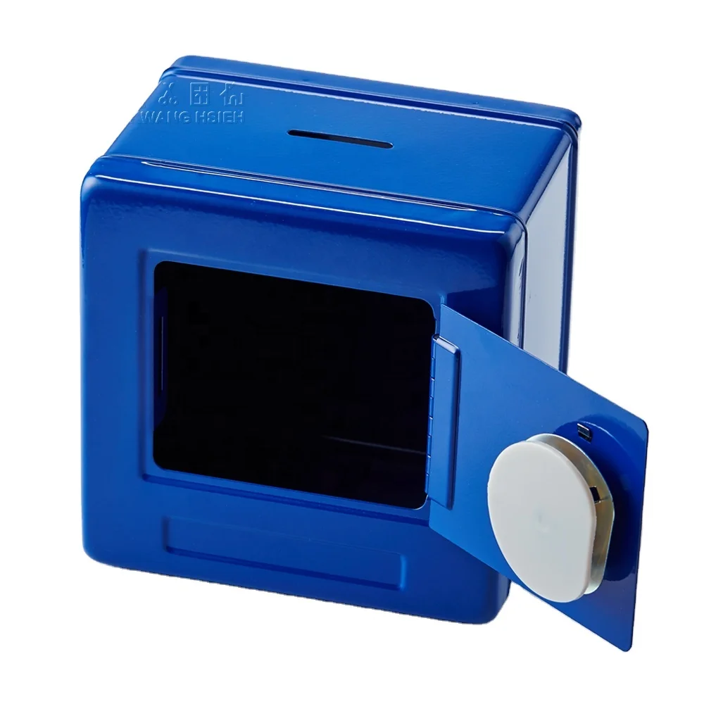 Kwang Hsieh Blue Combination Metal Money Safe Box Cash Money Box