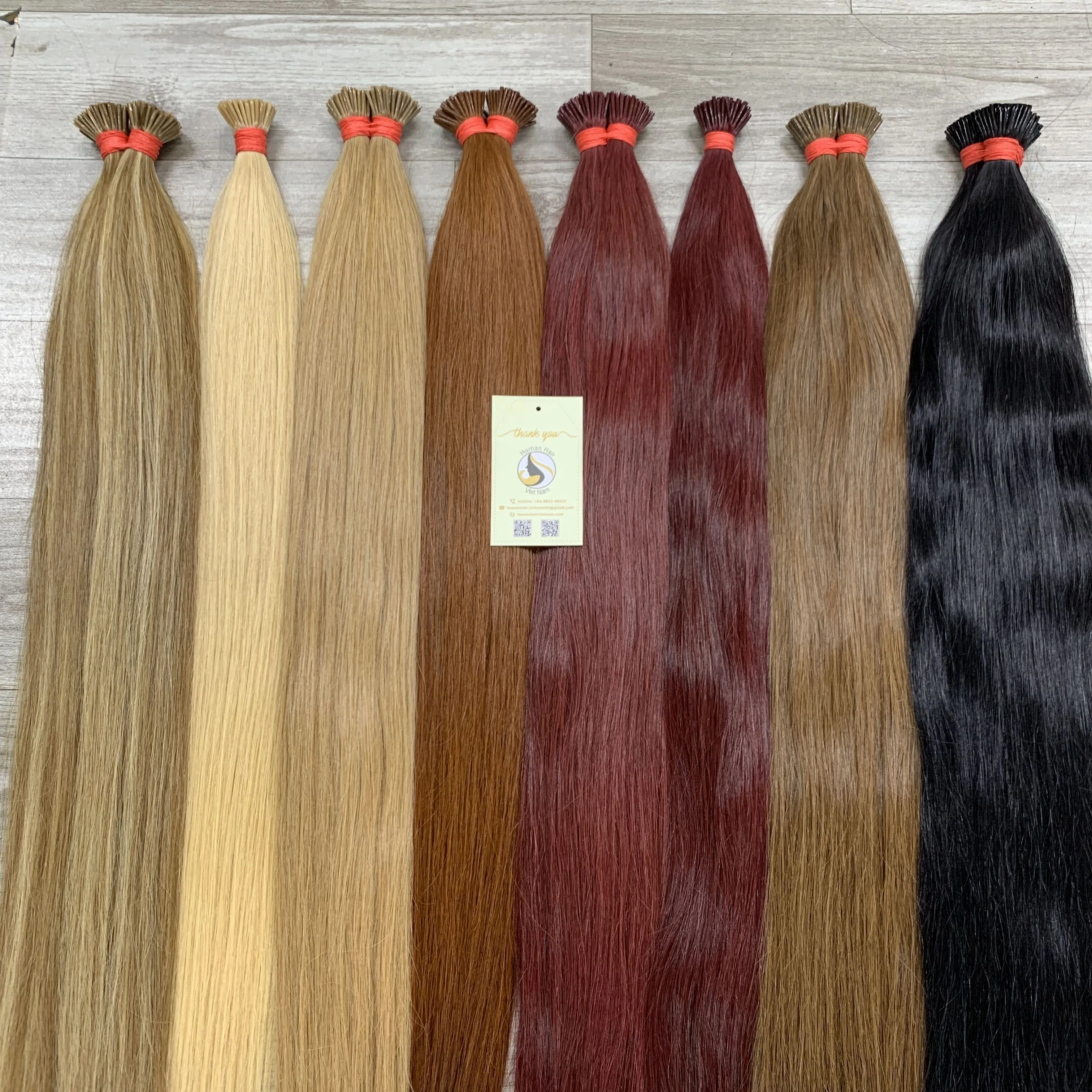 Cuticle Aligned 12A Micro link I Tip High Quality 100% Keratin Pre Bonded Super Double Drawn Vietnamese Human Hair Extension