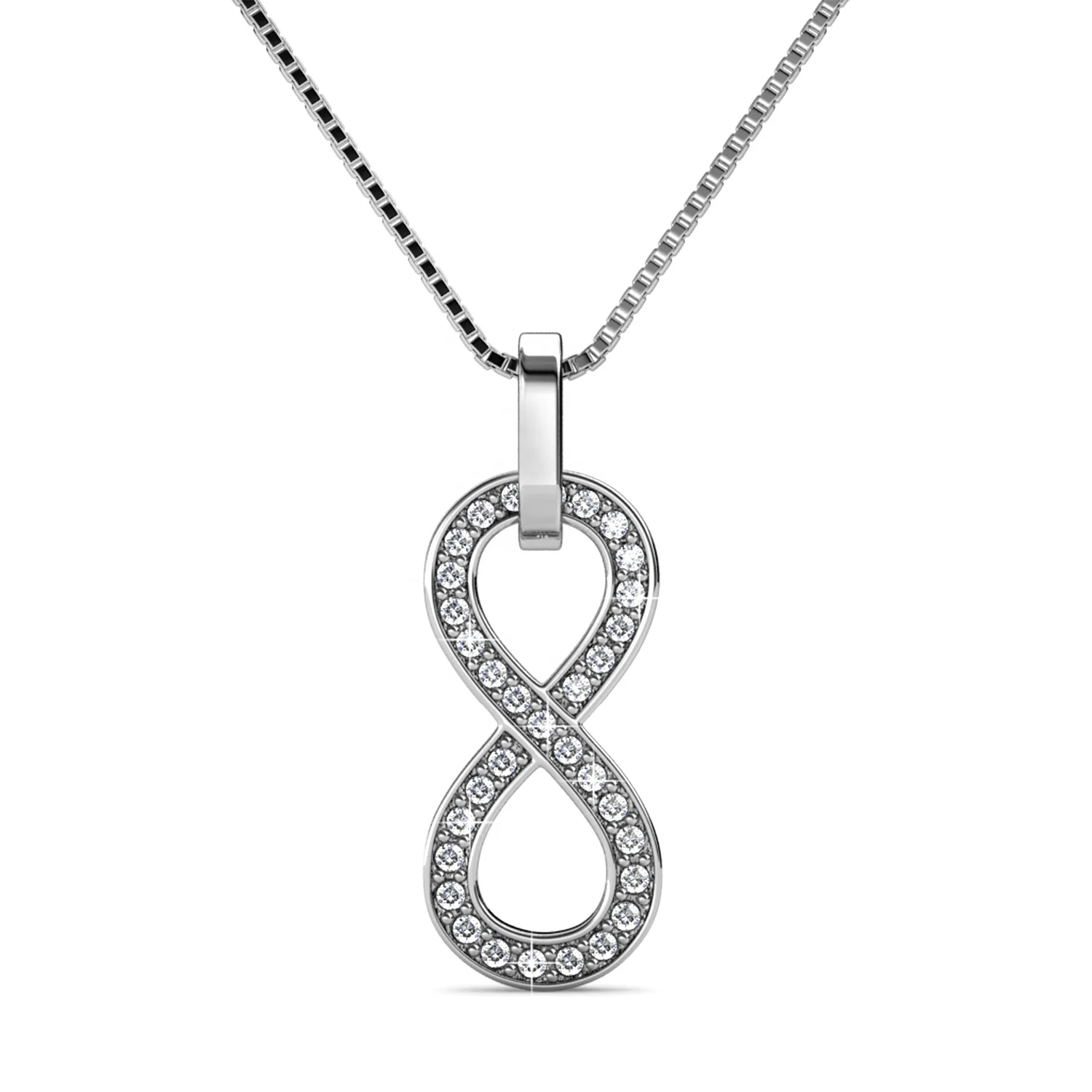 Wholesale Nickel And Lead Free Moissanite Diamond Jewelry 925 Silver Infinity Love Pendant Necklace For Women Destiny Jewellery