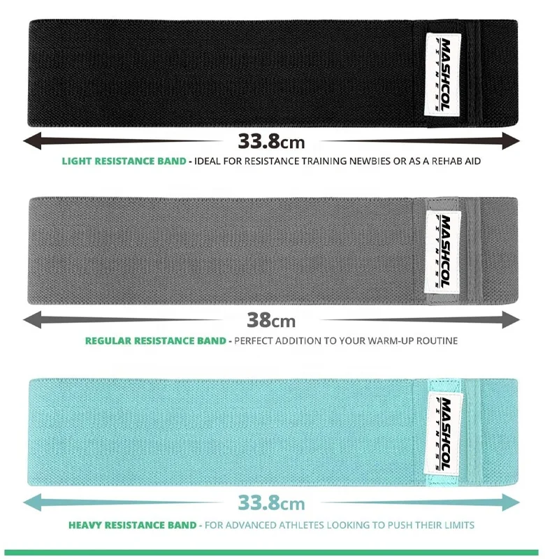 Hot Sale Custom Logo Booty Bands 3 Piece Kit Set Fitness Rubber Elastic Exercise Resistance Bands For Home Workout