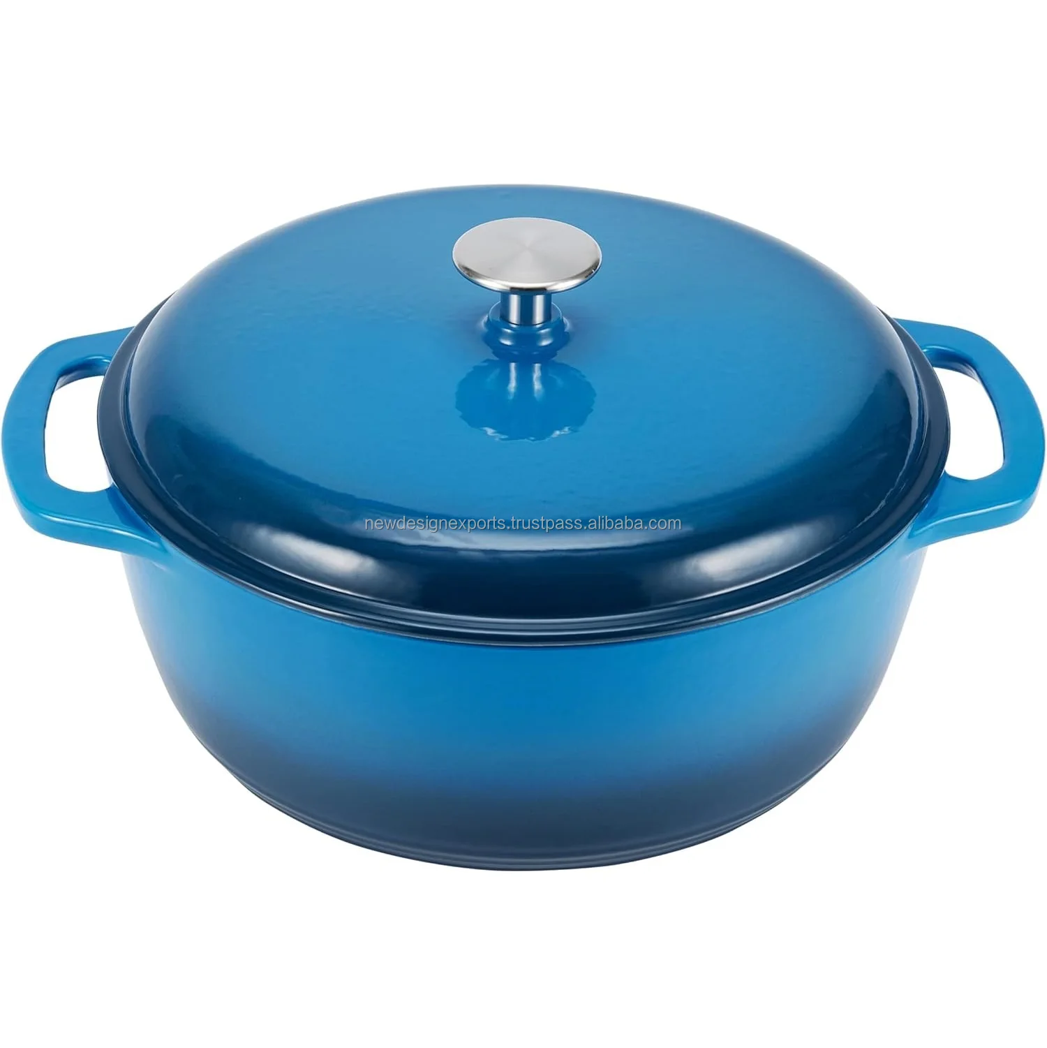 Enameled Cast Iron Round Dutch Oven with Lid and Dual Handles casserole with lid