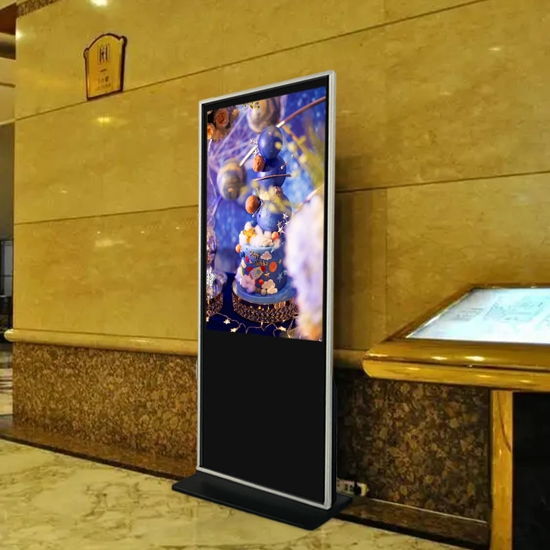 Digital Advertising LCD Screen Floor Standing Vertical Interactive Totem LCD Kiosk Display Screens Advertising Player