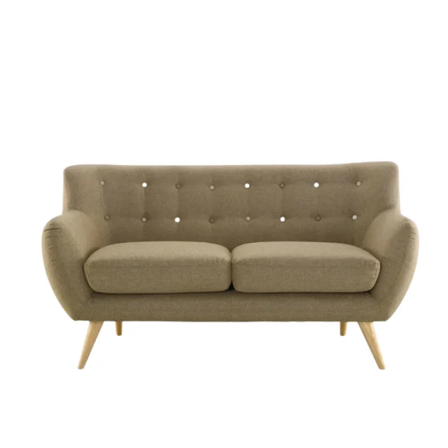 High quality solid wooden sofa with fabric and soft cushion indoor furniture hotel furniture sofa two seats hot selling product