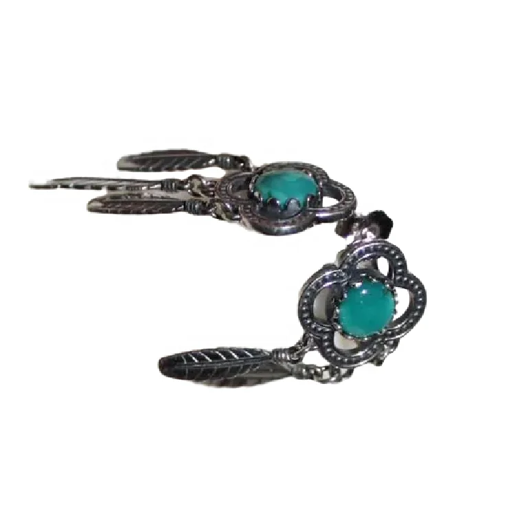 Серьги из серебра 925 пробы с бирюзовым