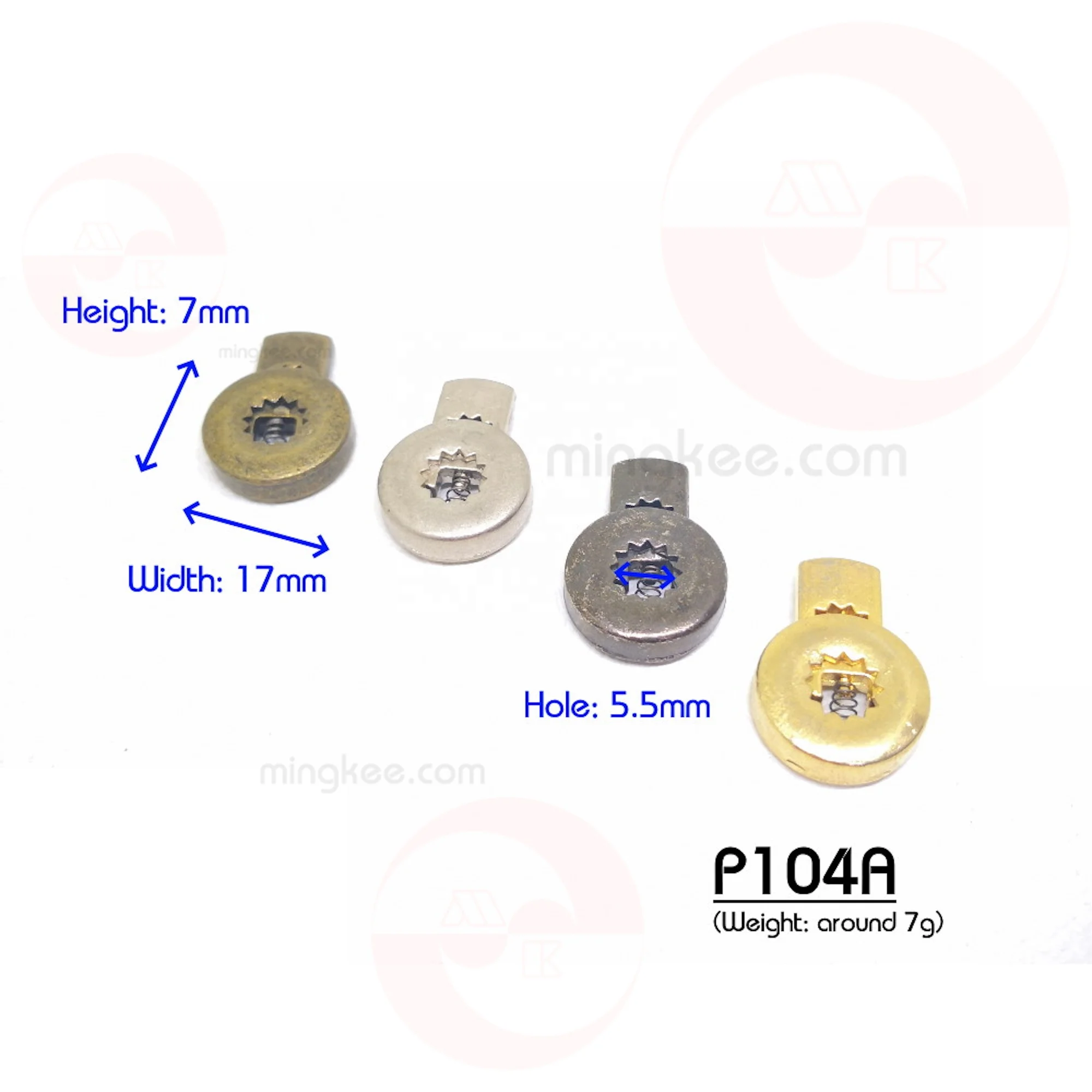 MING KEE METAL 6mm String Premium Metal Stoppers ZInc Alloy B2B for Luxury Handbag Bag Leather Goods & Apparel