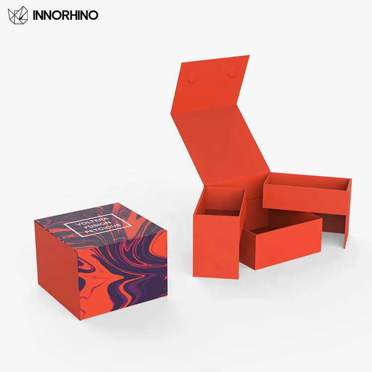 Складная магнитная коробка на заказ оптовая продажа складная картонная с логотипом бумажная крышка откидной крышкой жесткая