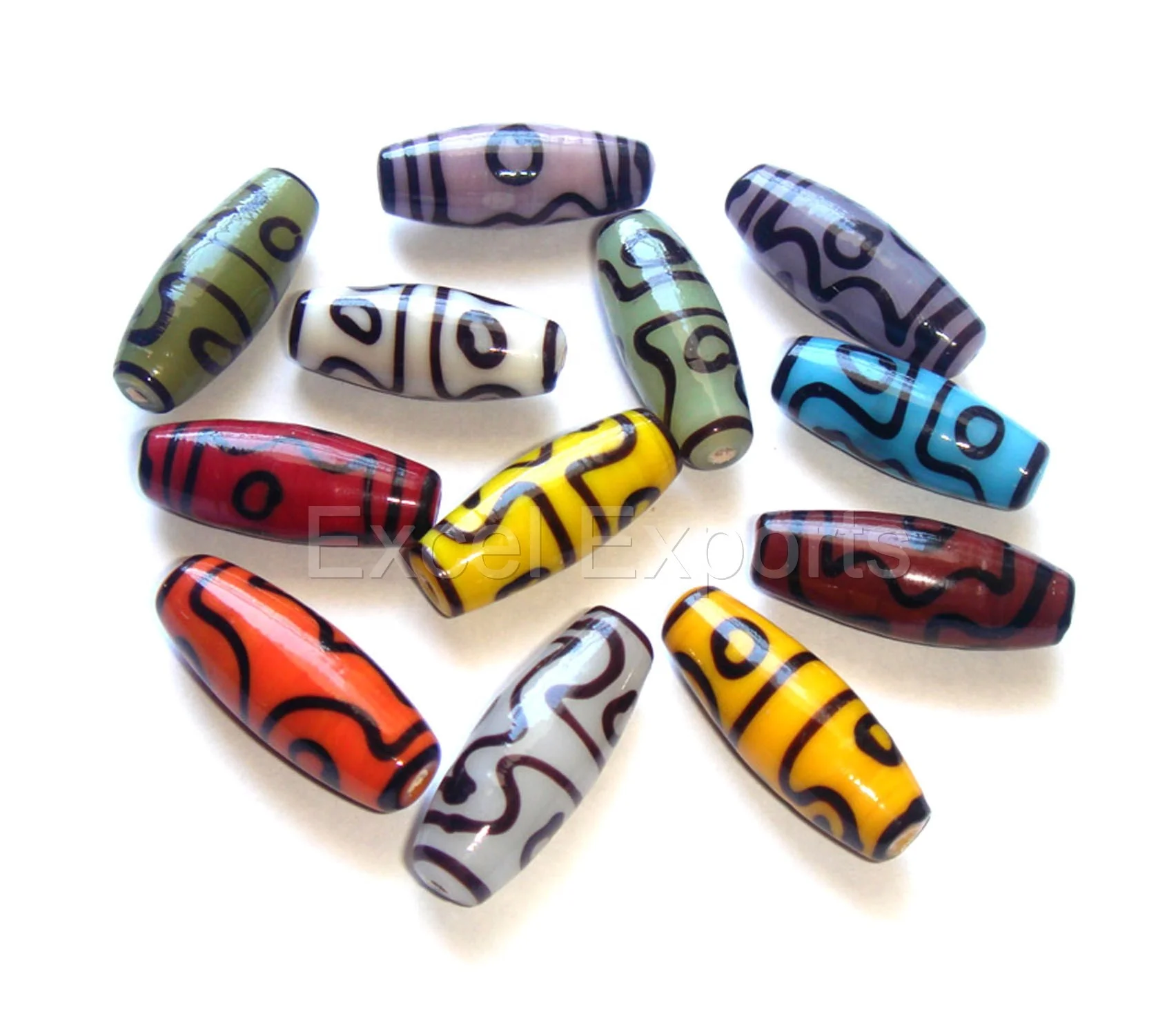 Glass Beads Oval shaped fancy beads wholesale beads for jewelry making