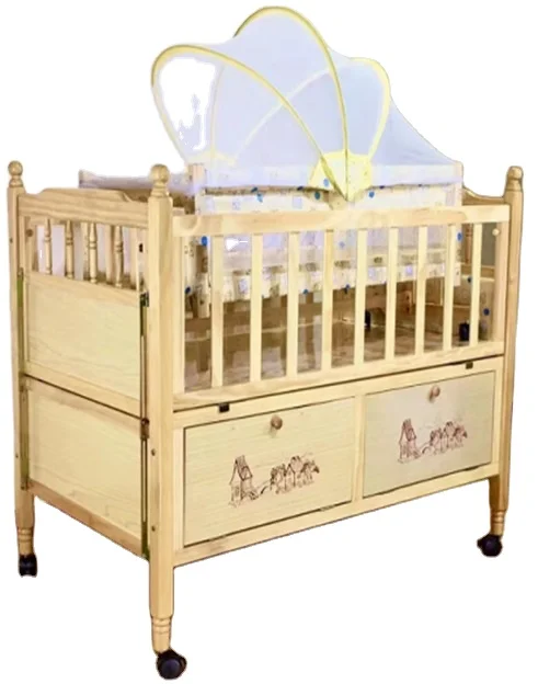 Nursery Bed, Kids Newborn Crib,  Infant and Toddler, Baby cot