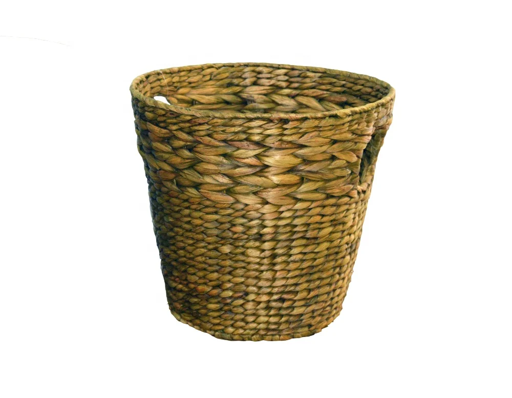 Wholesale Fabric Wicker Storage Bins Water Hyacinth Basket for Home Kitchen Organization for Food Bags Tableware