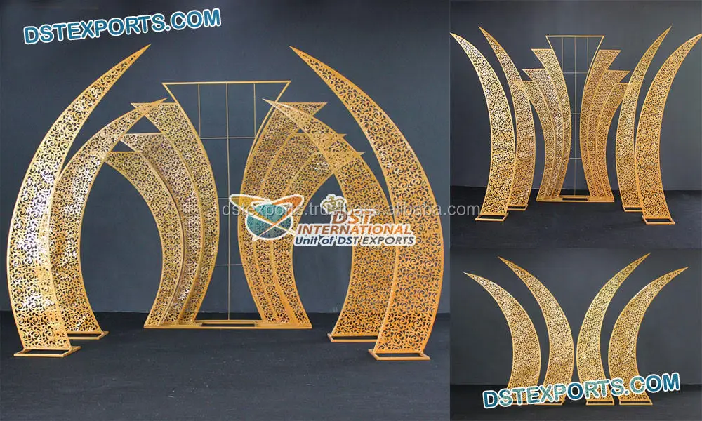 Moroccan Mehndi Night Stage Laser Cut Frames Arabian Style Hot Sale Wedding Backdrop Stand Muslim Wedding Laser Cut Metal Panels