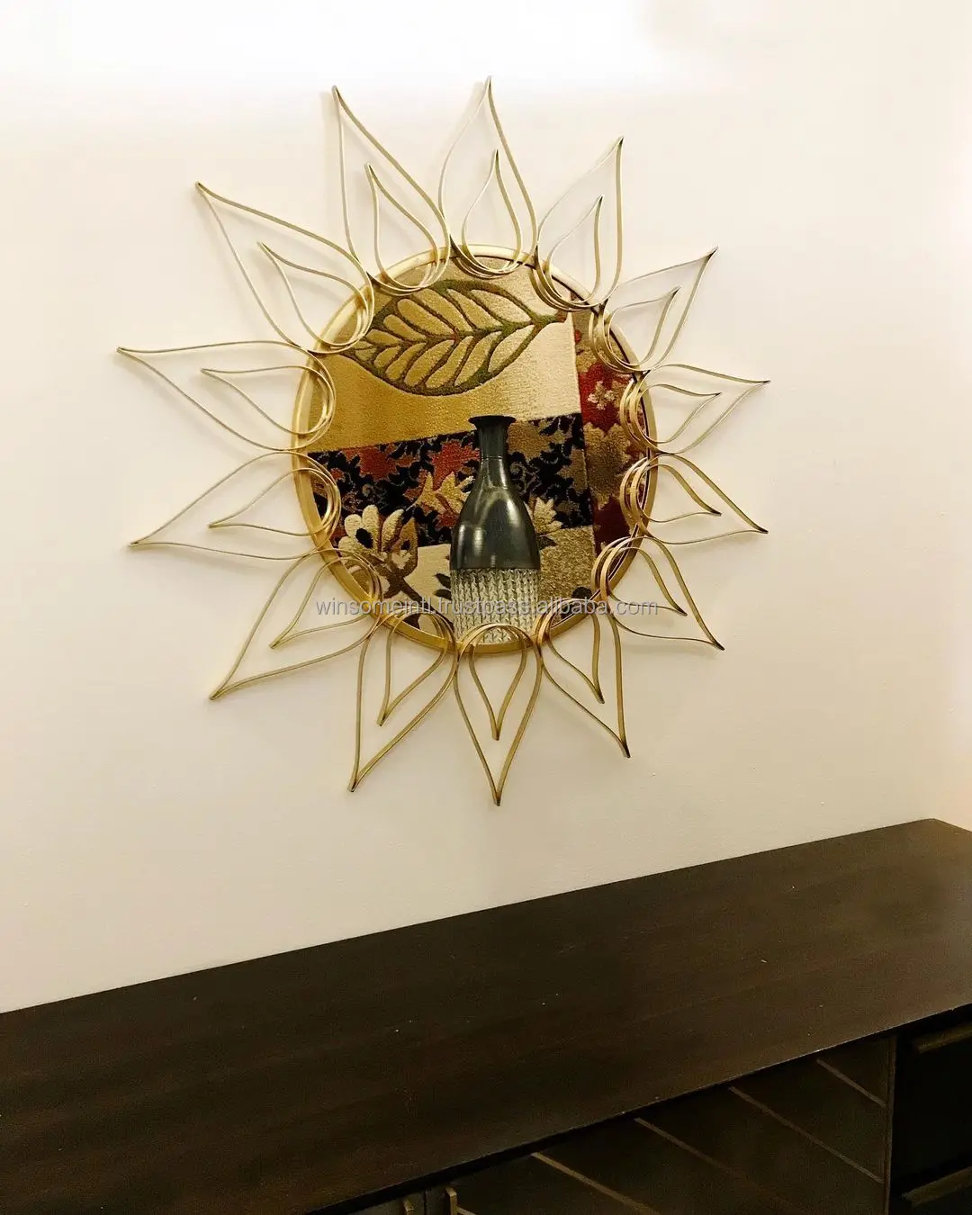 Декоративное настенное зеркало из листового металла и проволоки разных цветов с различным классическим дизайном для украшения дома офиса