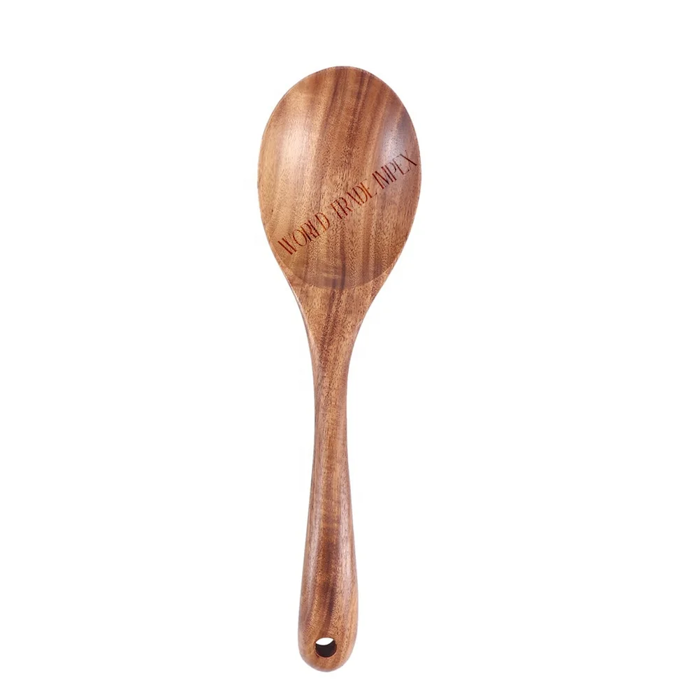 Acacia Wood Salad Bowl with Servers Set - Large 10 inches Solid Hardwood Salad Wooden Bowl with Spoon for Fruits,Salads