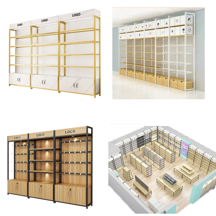 Four-column Metal Single Double Sided Multi-layer Display Stand Rack Shopping Mall Gondolas Supermercado Supermarket Shelves