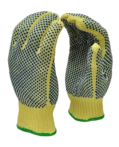 Bulk Supplier Kevlar PVC Double-Sided Dotted Gloves Anti-Cut Medium Weight Automotive Industry Metal Sampling Work Gloves