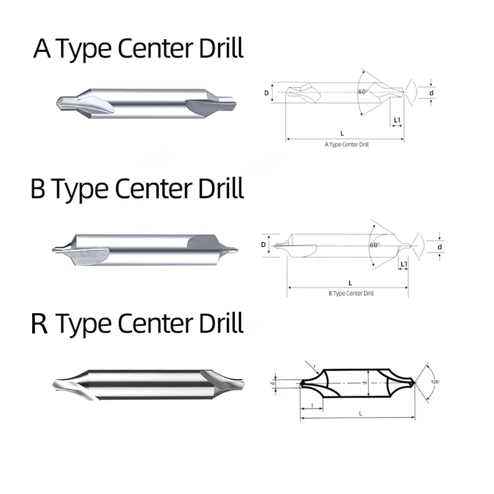 ABR Type High Speed Steel Carbide Combined Countersink Center Drill Bit For Drilling
