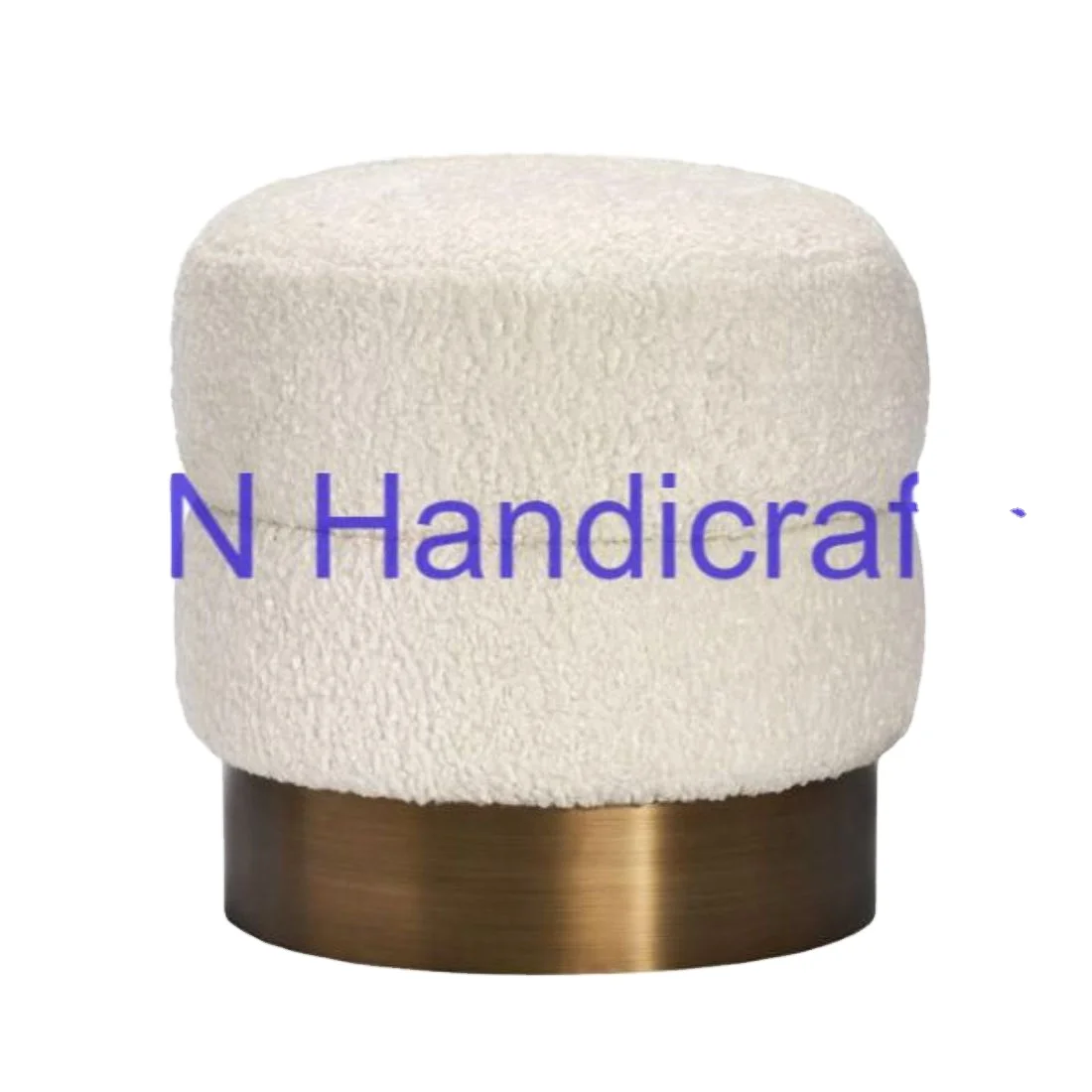 Home Hotel Restaurant Kitchen Fabric Metal Antique Color Copper Antique Round With White Fabric Seat Bench Gift Party Barstool