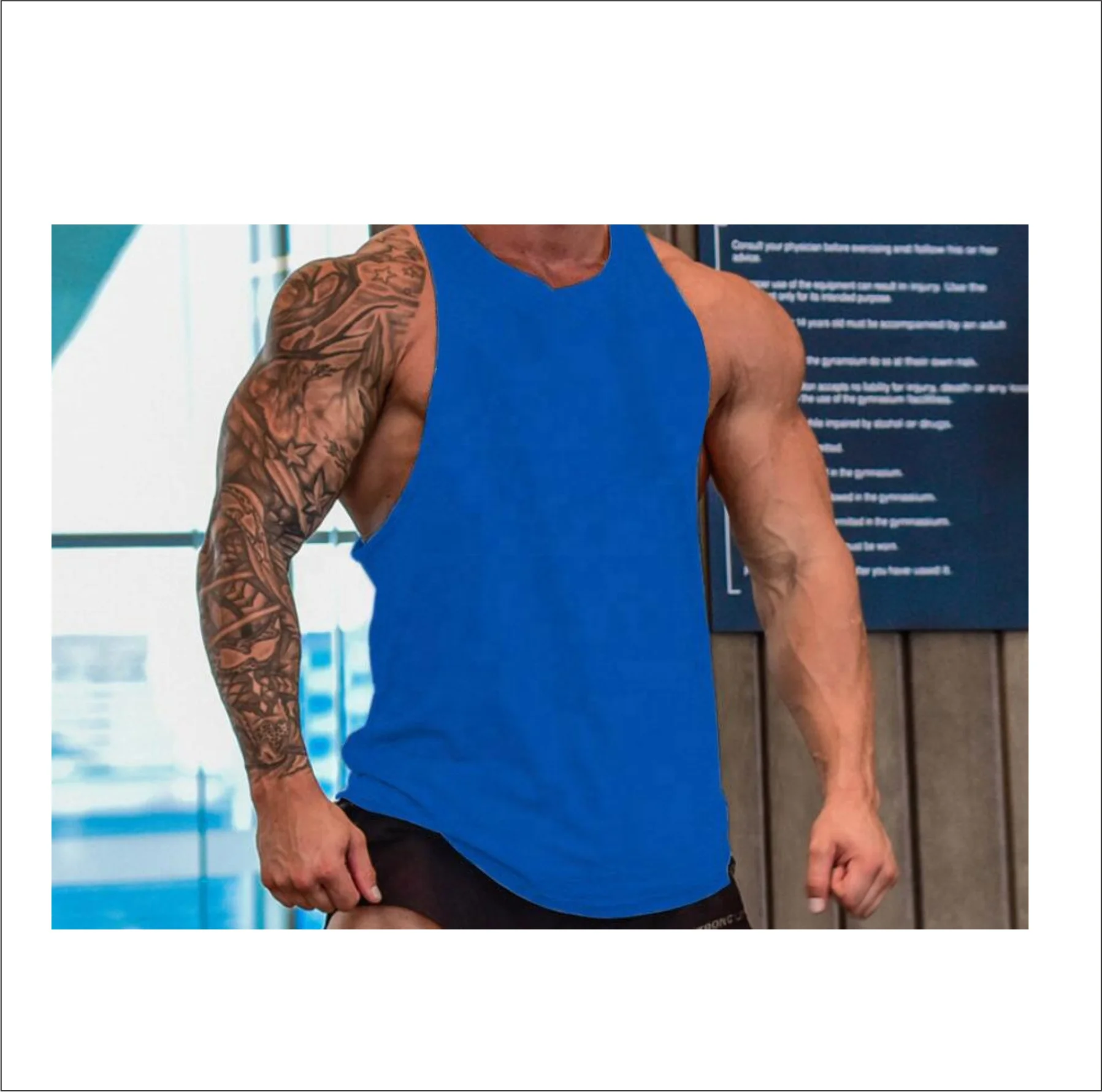 2021 Stringer Tank Top Wholesale Custom Cotton Stringer Gym Vest Fitness Singlet Workout Muscle Bodybuilding Men Tank Top