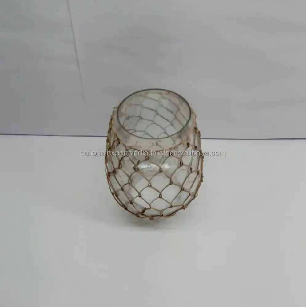 
 Ваза, коричневая трещинная стеклянная ваза, настольная ваза для цветов  