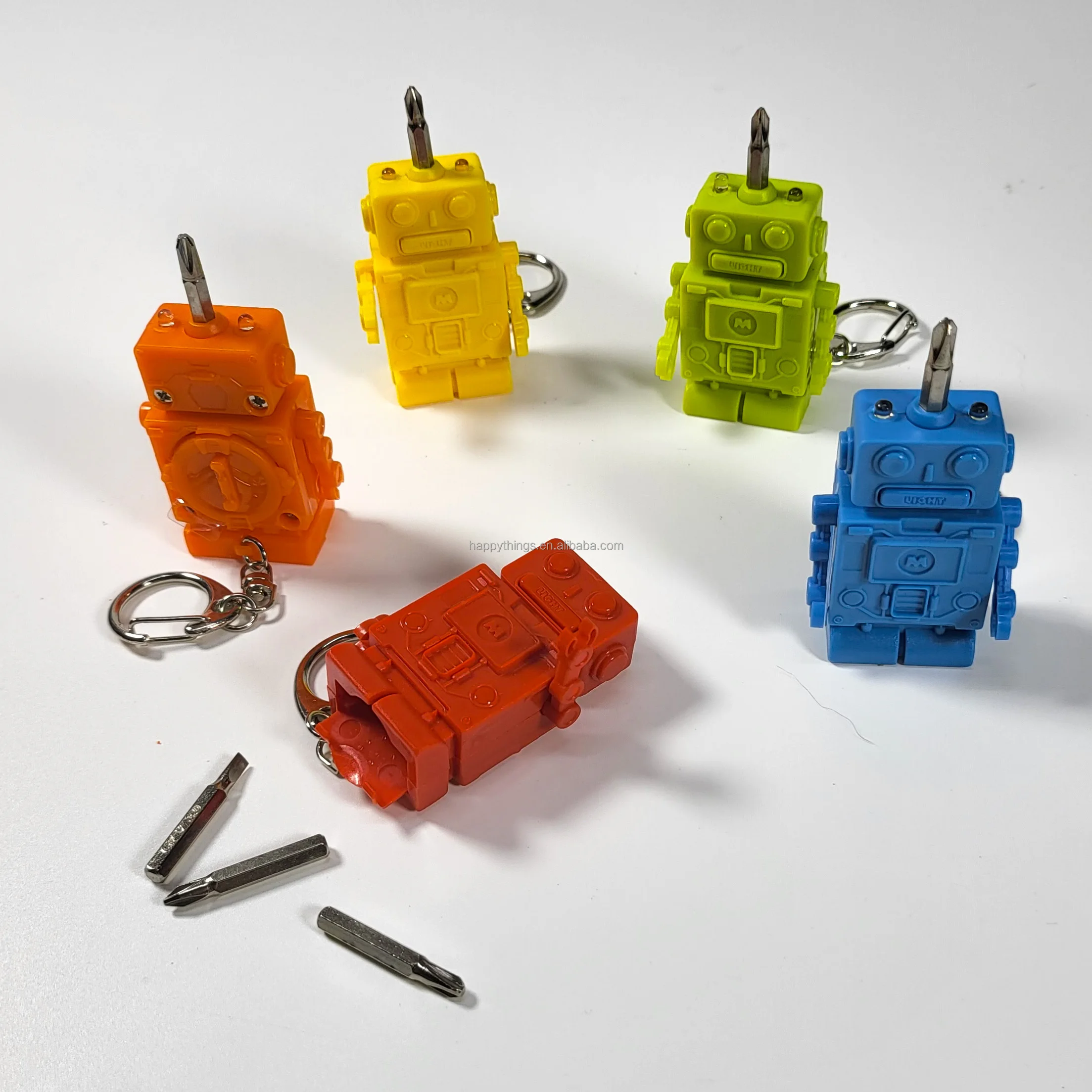 Factory Direct Creative Robot Design LED Torch Light with Multi Tool Keychain