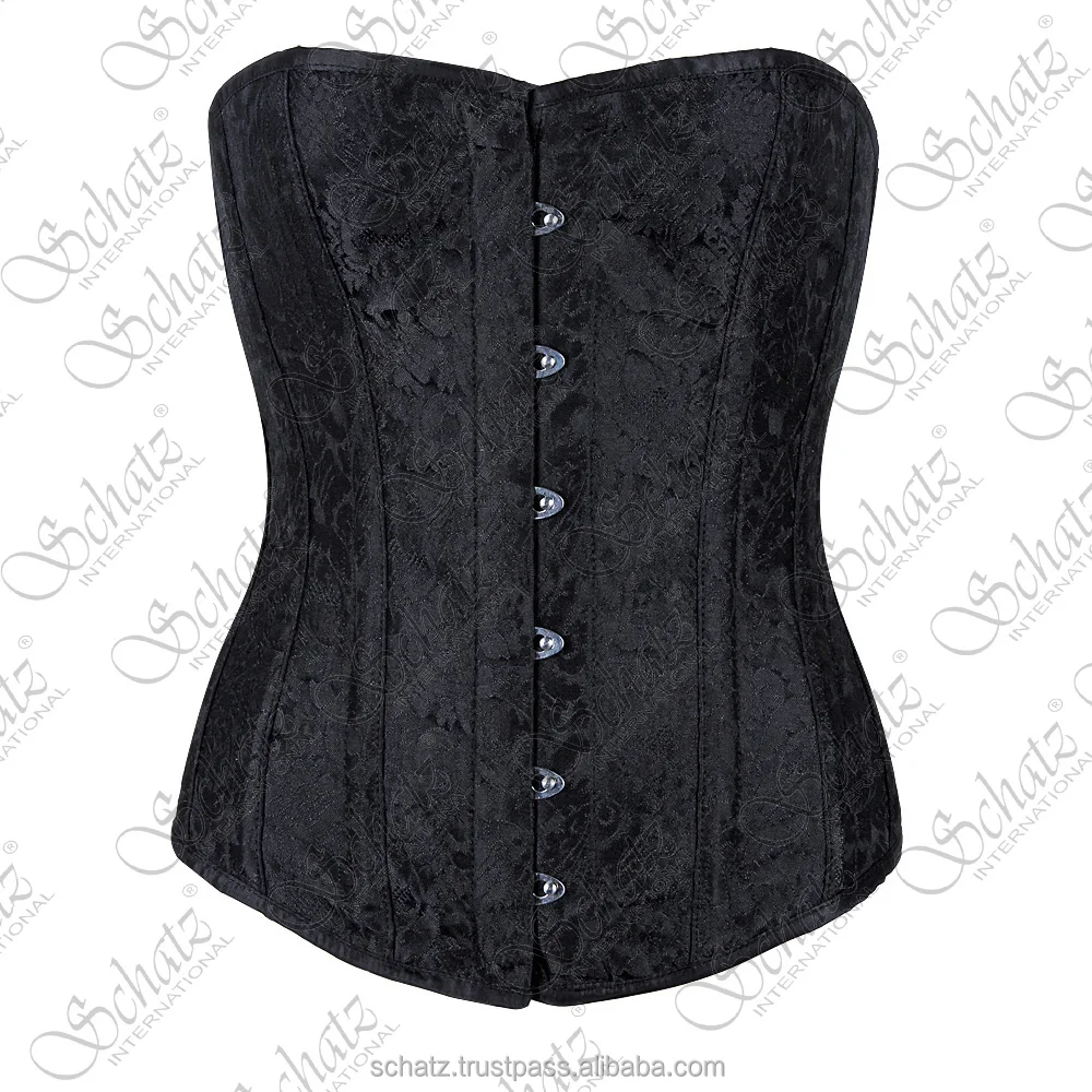 Женский корсет из черной парчи
