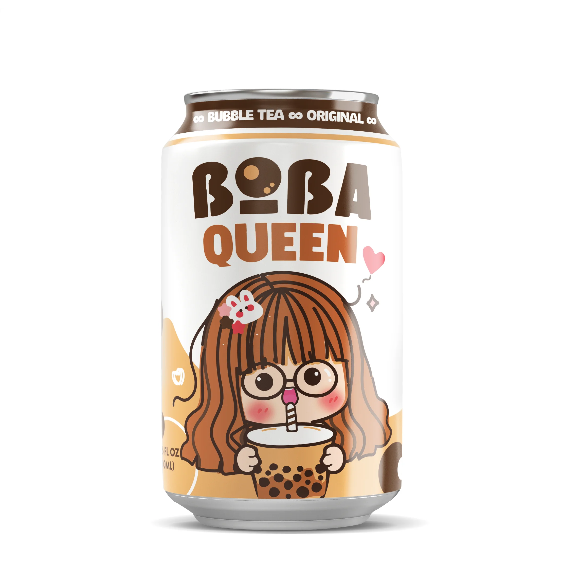 Boba Queen Hot Selling Milk Tea Taro Flavor NAWON Canned Bubble Tea Mix Private Label Boba Tea Drinks Manufacturer from Vietnam