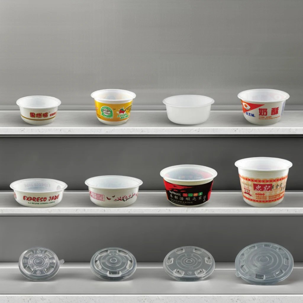 26oz 800ml Disposable Transparent round Container P800-L PP Small Plastic Bowl Lid PET Material Food Grade Food Milk Snack Jelly