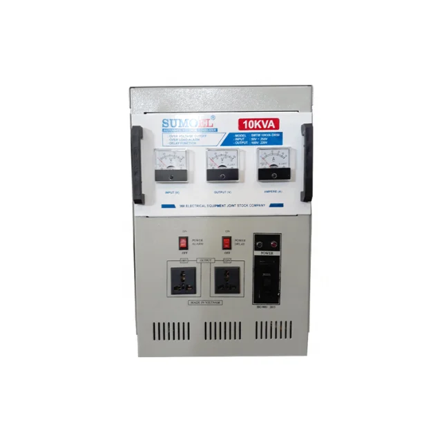 Voltage regulators 3KVA 50KVA  Single-Phase AC Current Voltage Regulator Stabilizer AVR SCR Servo Motor Copper Made Vietnam