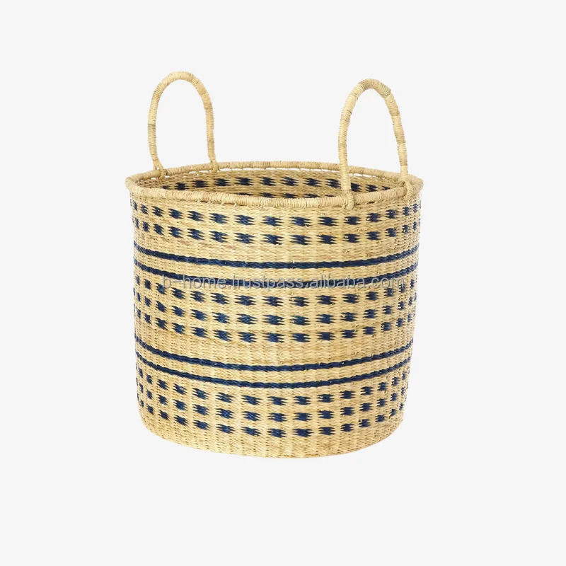 Viet Nam Natural Woven handicraft Wicker Baskets For Organizing Wholesale Handmade Seagrass Storage Basket