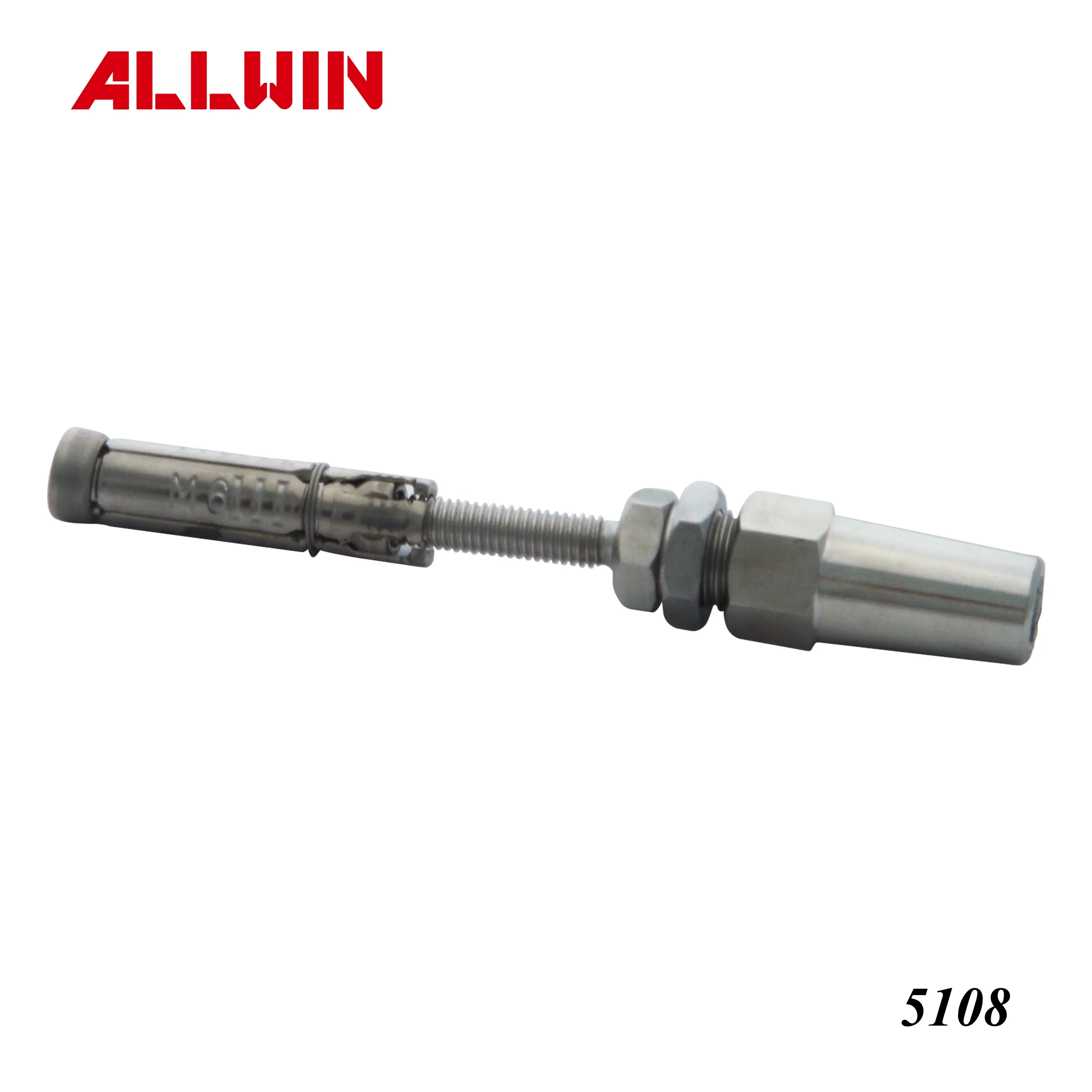 Stainless Steel Push Lock Lag Terminal Swageless Wire Rope Cable Fitting