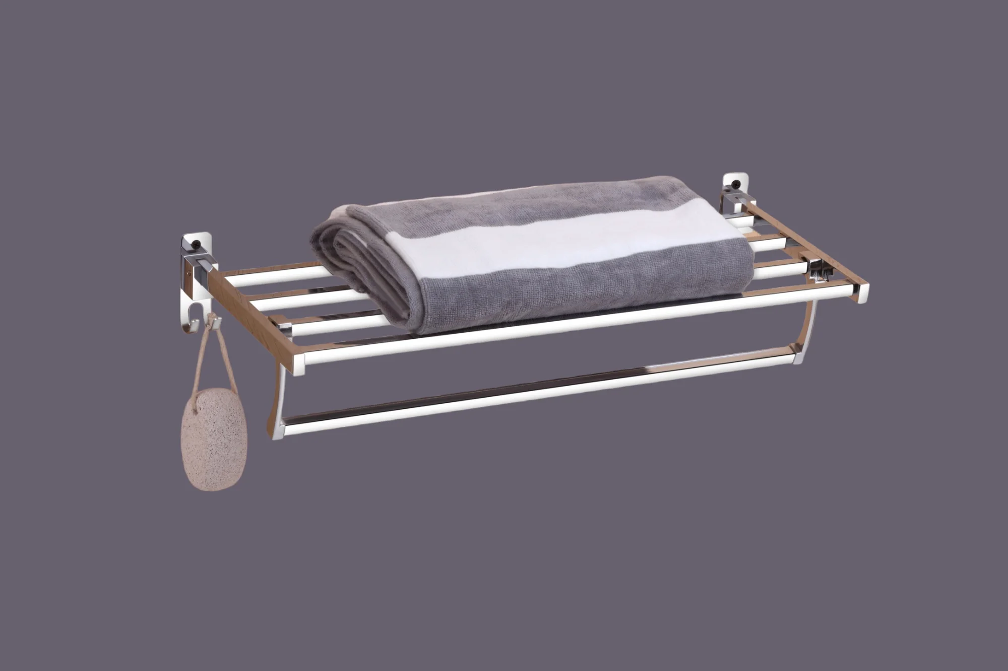 Premium Grade Stainless Steel and Aluminum Bathroom Accessories Modern Design Towel Rack Made in India for Hotels