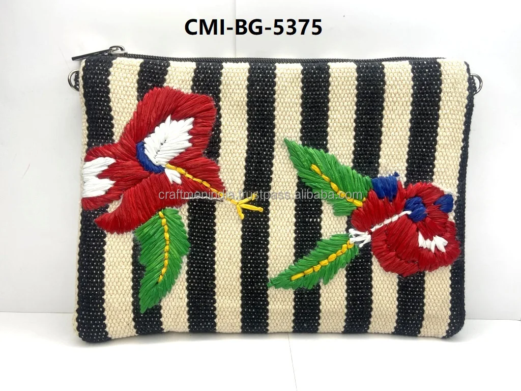 Jute Fabric and beads Clutch Bag, Beaded/Jute Fabric Wallet, Jute Fabric Purse/African Clutch decorated with beads