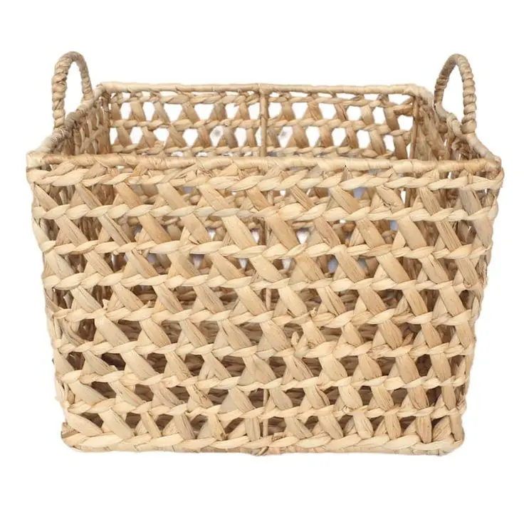 4-Compartment Wicker Serving Tray Rattan Bamboo Plastic Storage Baskets for Home Kitchen Organization & Bag Use