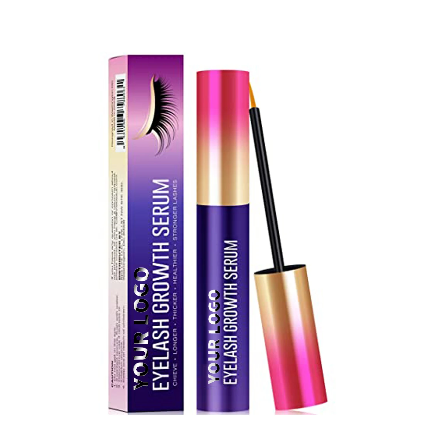 Free Sample Eyelash Growth Serum 100% Nature Extract Hyaluronic Acid OEM Manufactory Private Logo