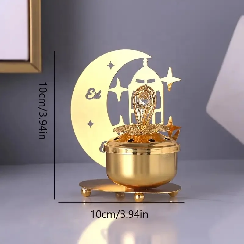 Decorative Arabic Bakhoor Burner Creative Wrought Iron Incense Burner Gold Spring Ramadan Home Decor Products