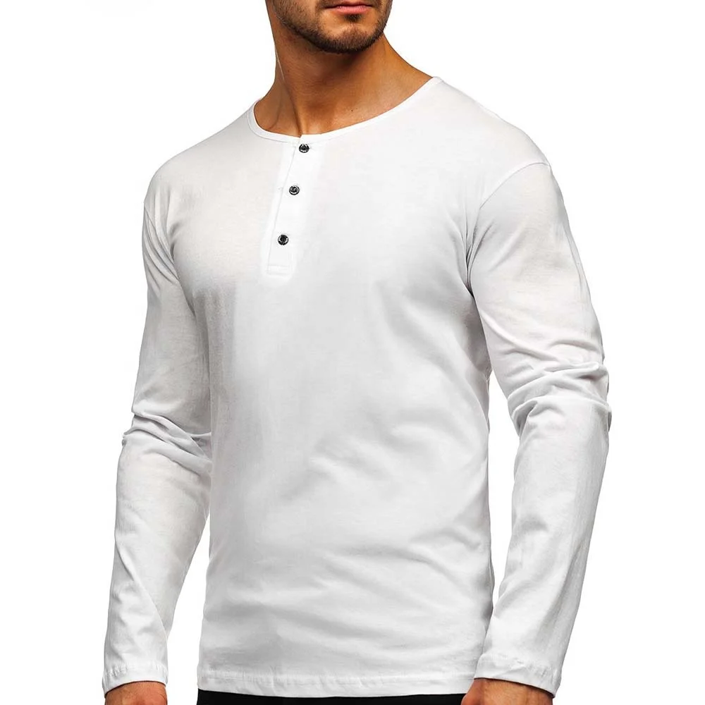 Apparel Processing Services For Men T Shirt Custom White Color Men Long Sleeve T Shirt Custom Plain Design  Men T Shirt