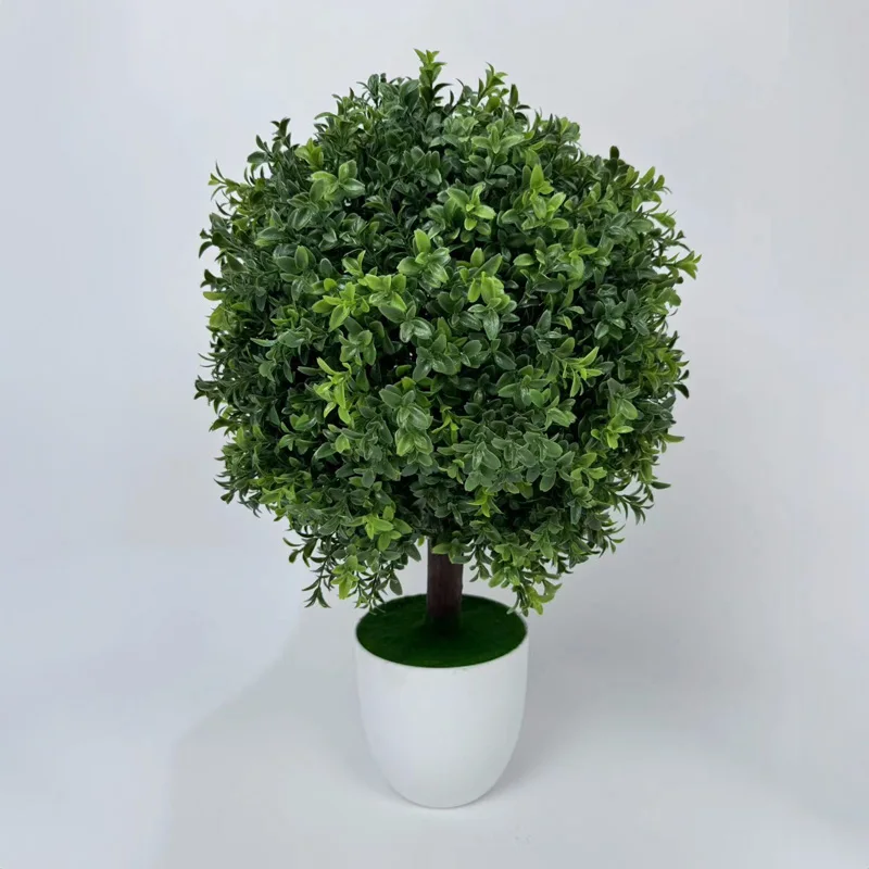 High Quality Faux Plastic Green Leaf Large Artificial Topiary Spiral Tree with Pot for Front Porch Outdoor Decor