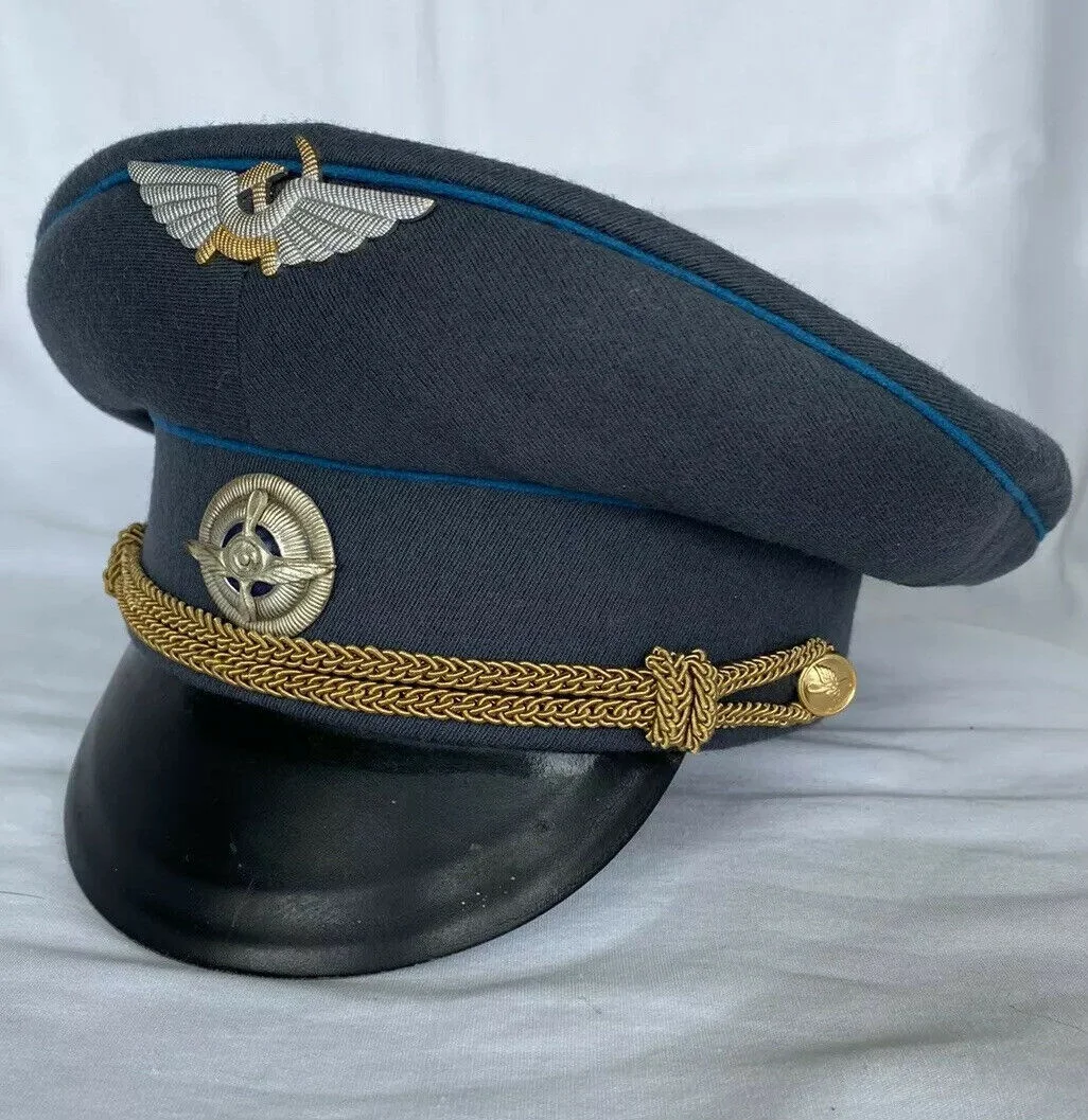 
Russian Soviet Airforce Aeroflot Military Pilot Officers Captains Visor Hat Cap 