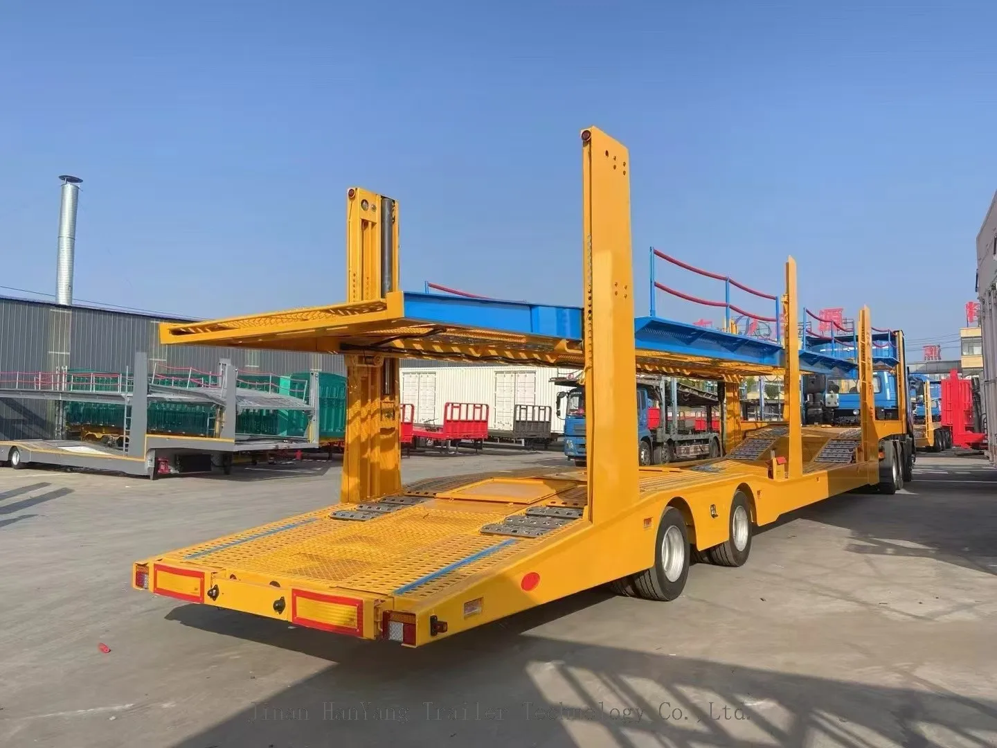 2 Axle 8 units High quality hydraulic car carrier semi trailer