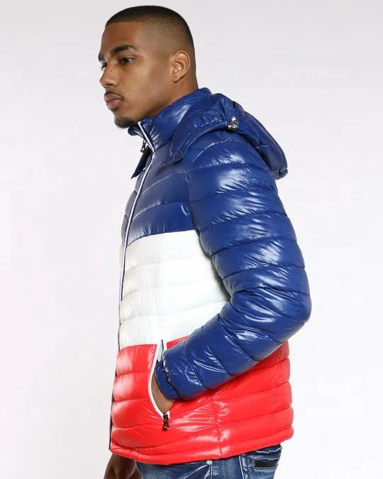 OEM Custom Printed Embroidered Mens Warm Coat Padded Puffer Bubble Winter Jacket / Down Goose Jackets Manufacturer