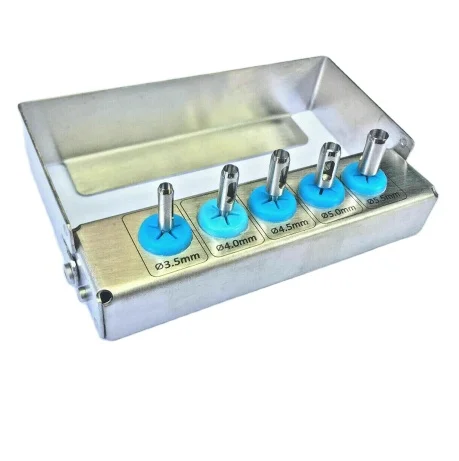 
Dental Implant Tissue Punch Kit 5 Pieces set Surgical Tools & Free Bur Holder 