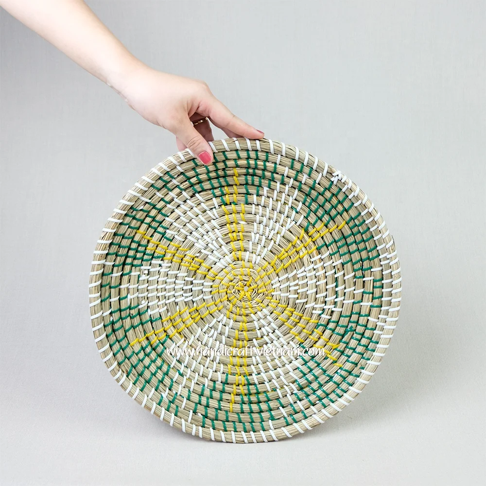 Handmade New Style round Woven Seagrass Wicker Placemat High Quality Indoor Wall Decoration from Vietnam for Restaurant Use