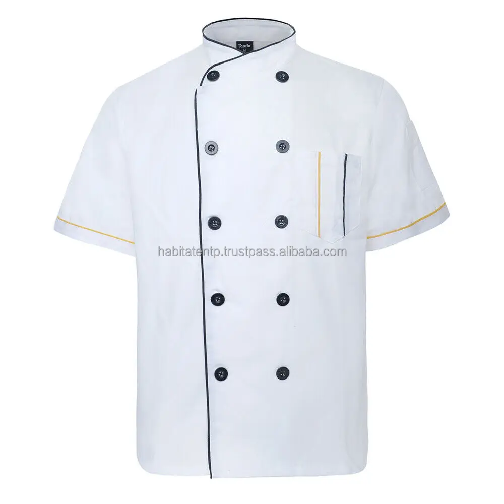 Custom Polyester Cotton Fabric kitchen Chef Coat Jackets