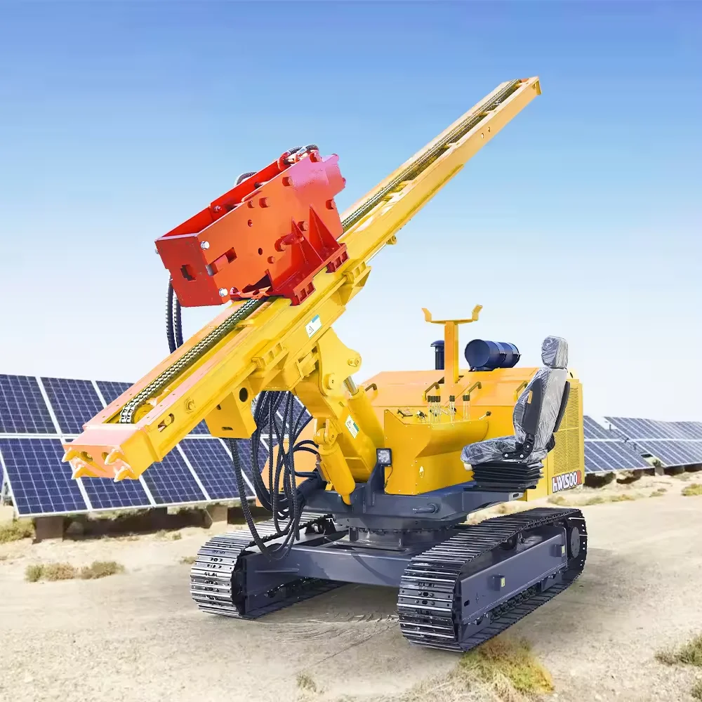 Hengwang Borehole Drilling Machine Ground Screws Hammer Drill Machine solar Pile Drivers Piling Machine