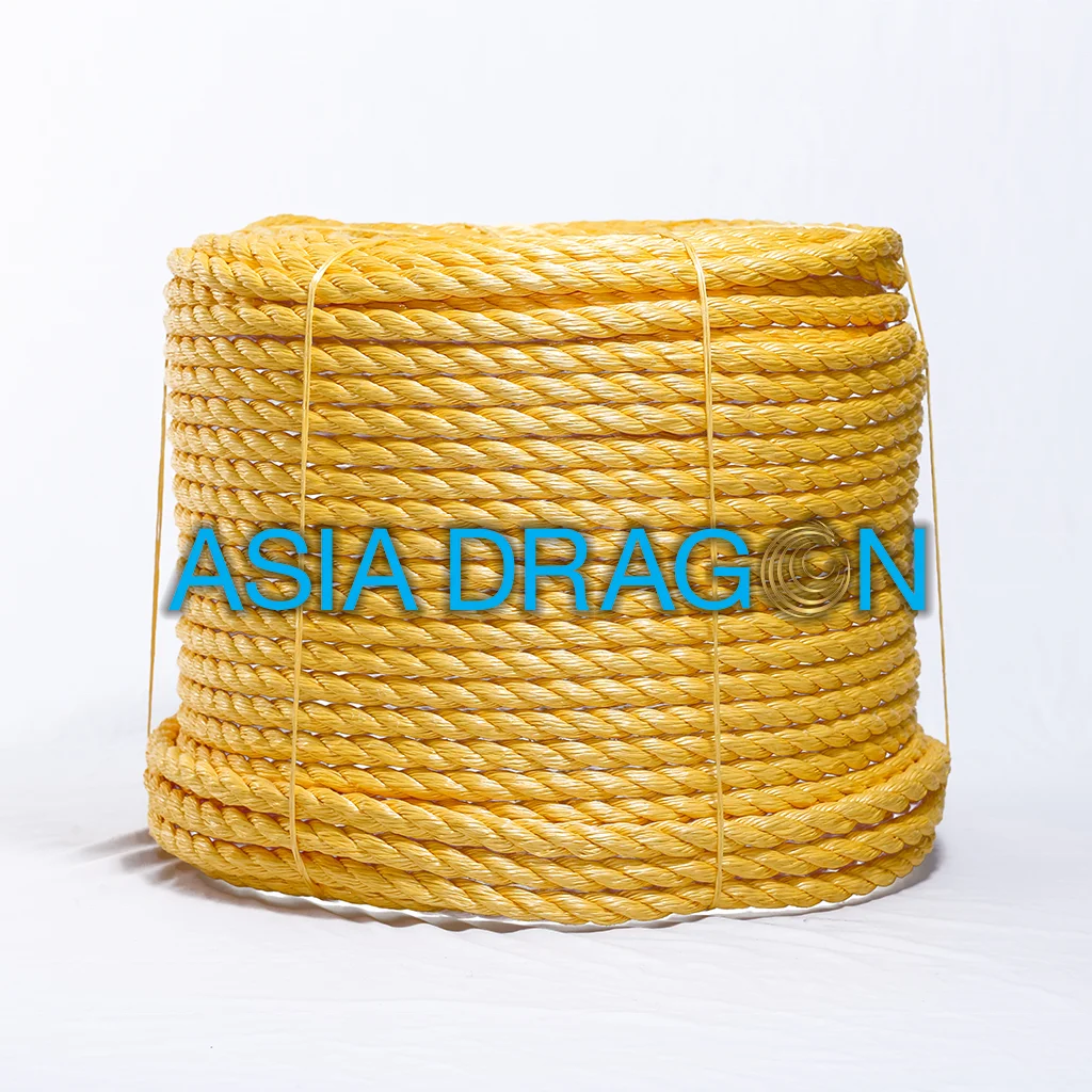 Wholesale Supplier high quality HDPE 3 strands rope Plastic twisted PE PP packaging twine rope